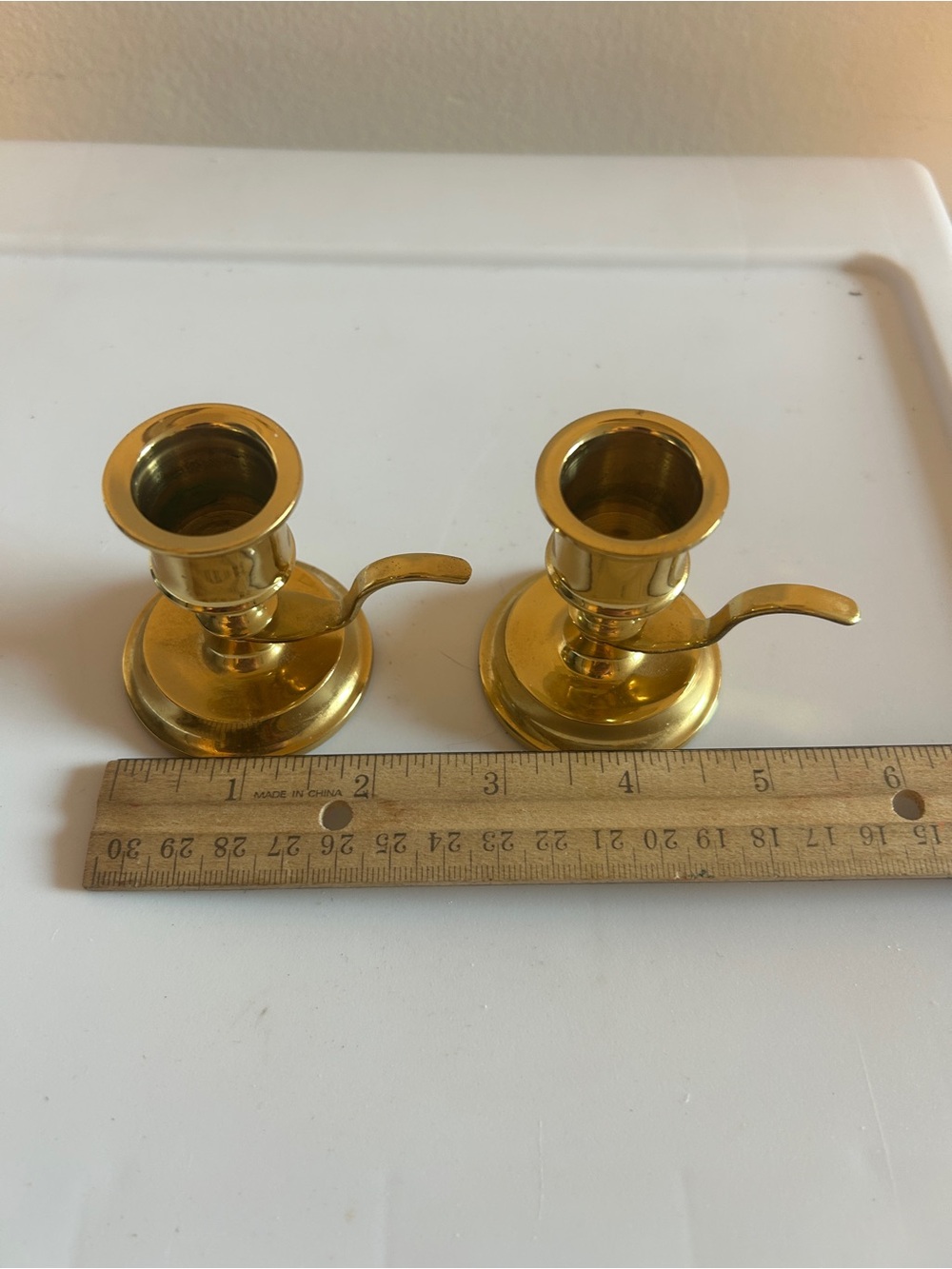 Party lite Brass Candlestick Pair Gold Finish